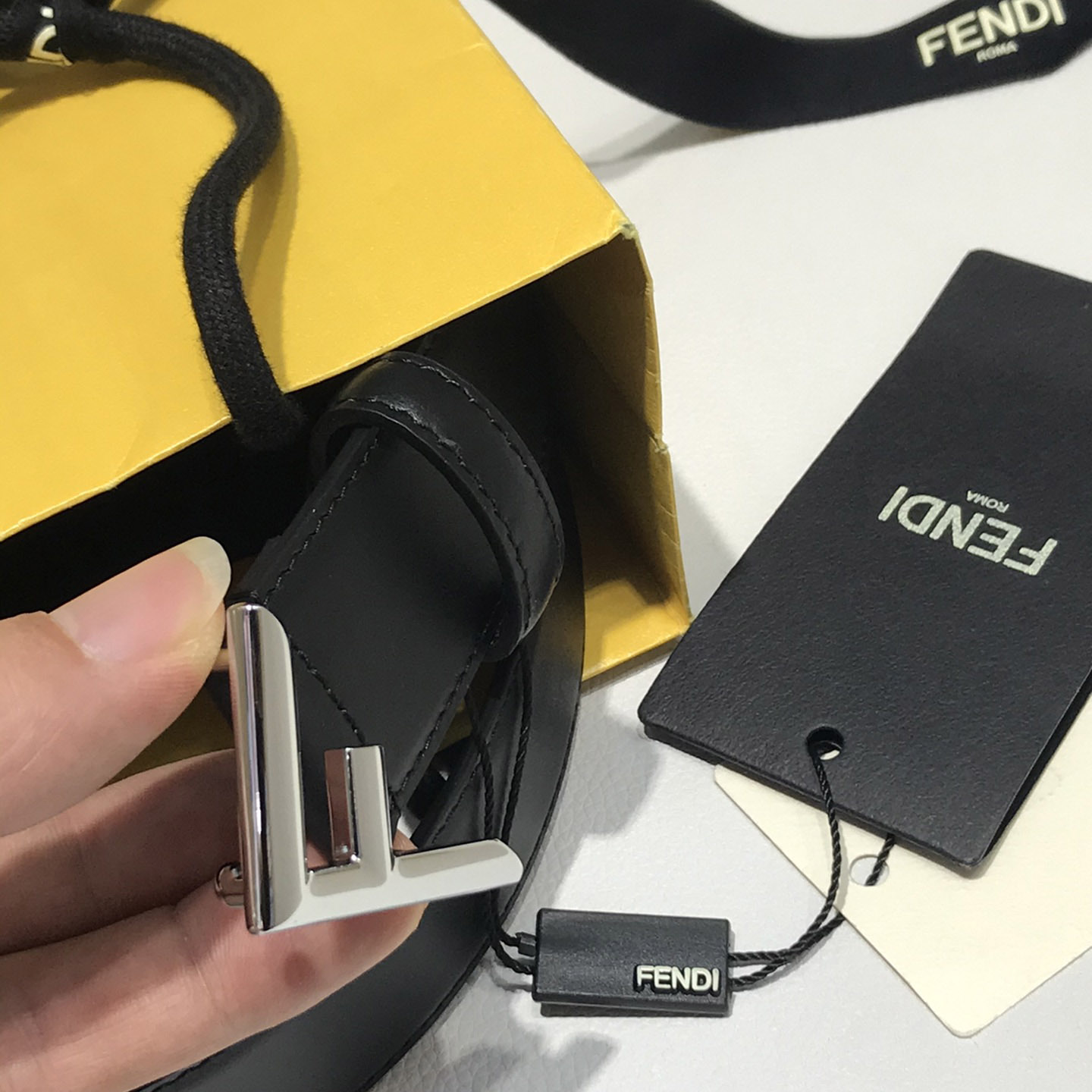 Fendi Black Leather Belt - FashionPlug