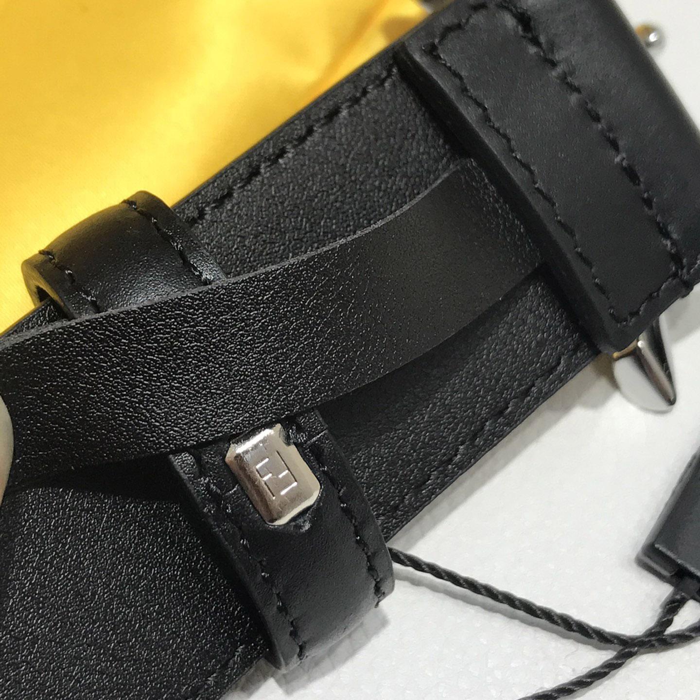 Fendi Black Leather Belt - FashionPlug