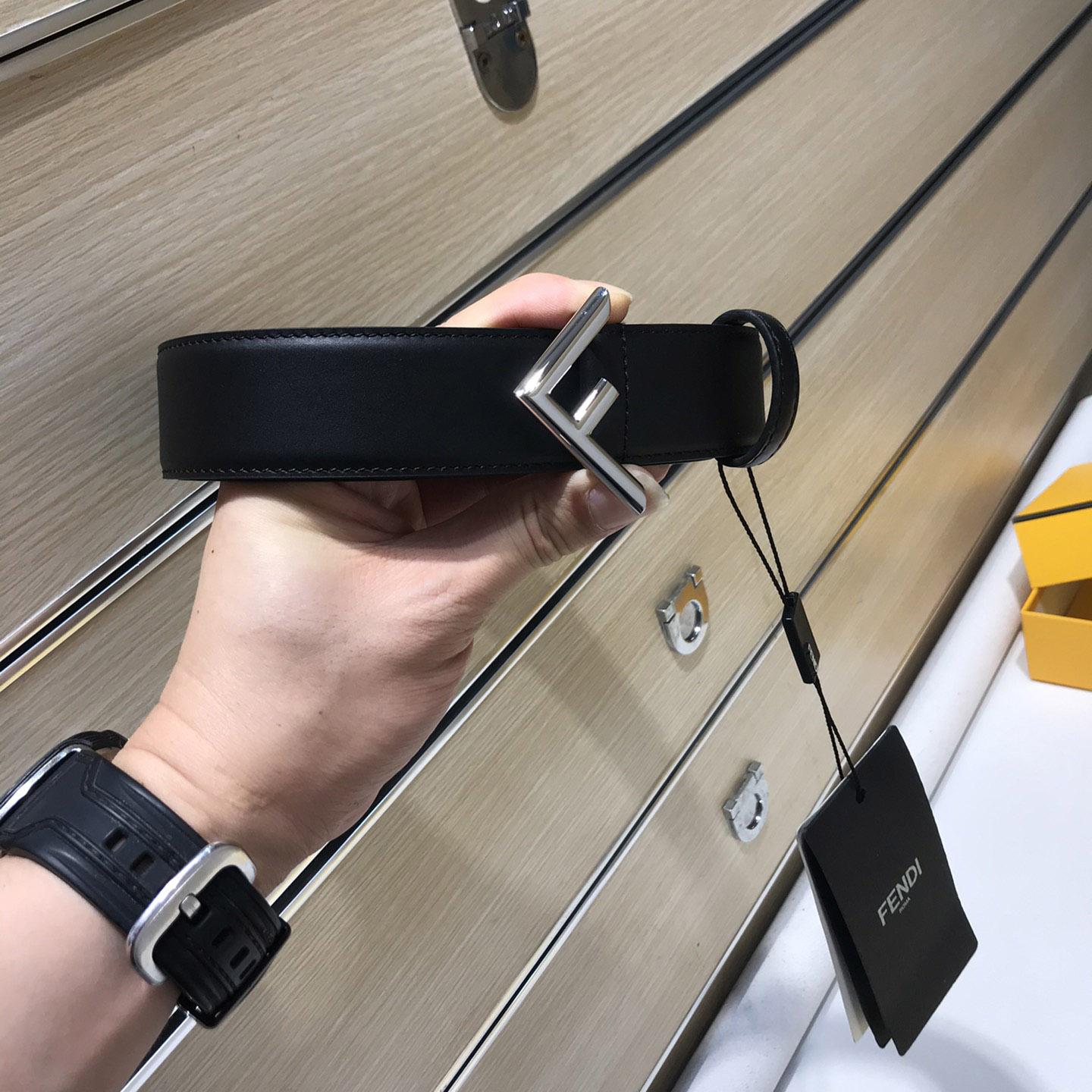 Fendi Black Leather Belt - FashionPlug