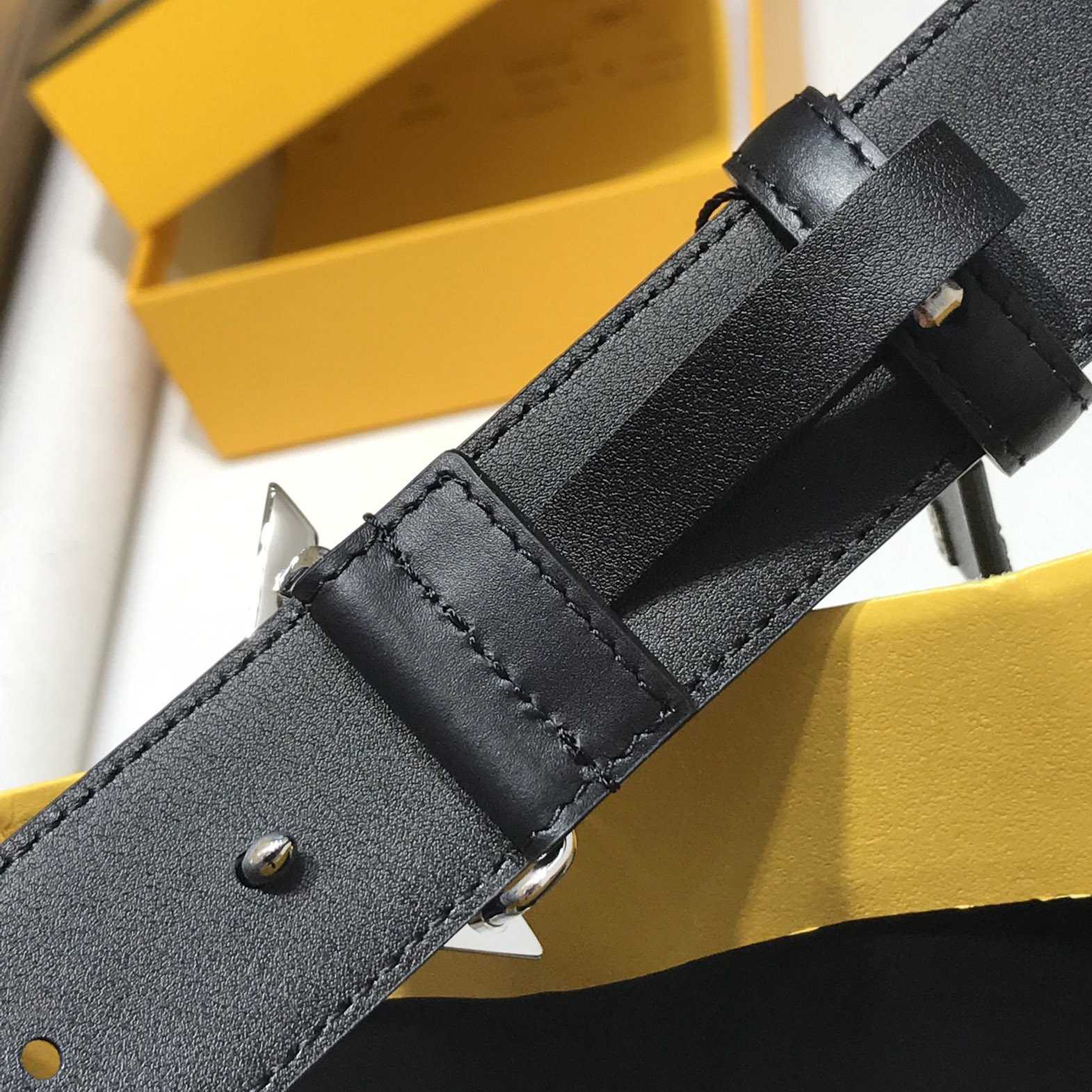 Fendi Black Leather Belt - FashionPlug