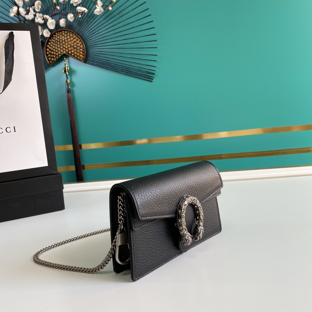 Gucci Dionysus Leather Super Mini Bag(16.5-10-4.5cm)    - FashionPlug