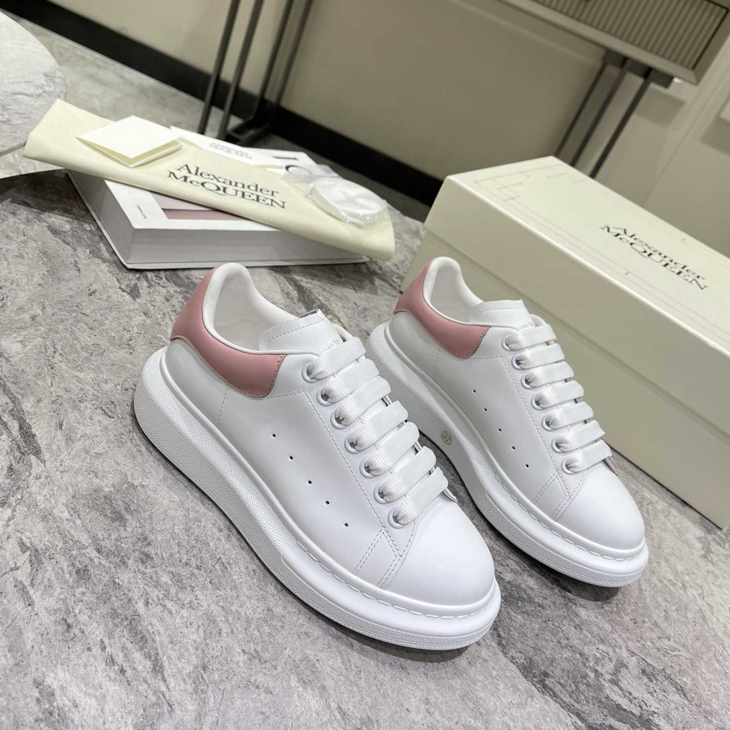 Alexander Mqueen Oversized Sneaker In Patchouli - FashionPlug