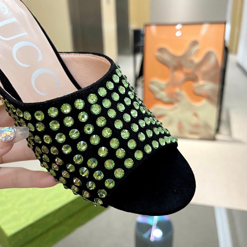 Gucci Women's Slide Sandal With Crystals - FashionPlug