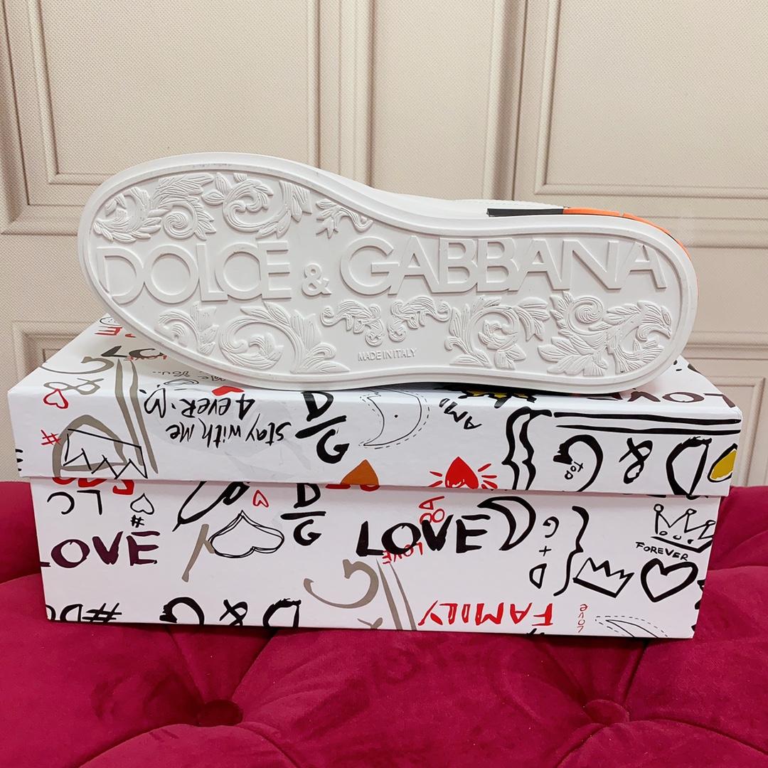 Dolce & Gabbana Portofino Leather Logo Low-Top Sneakers - FashionPlug