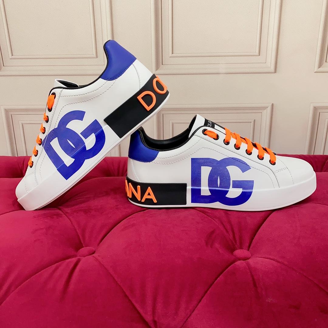 Dolce & Gabbana Portofino Leather Logo Low-Top Sneakers - FashionPlug