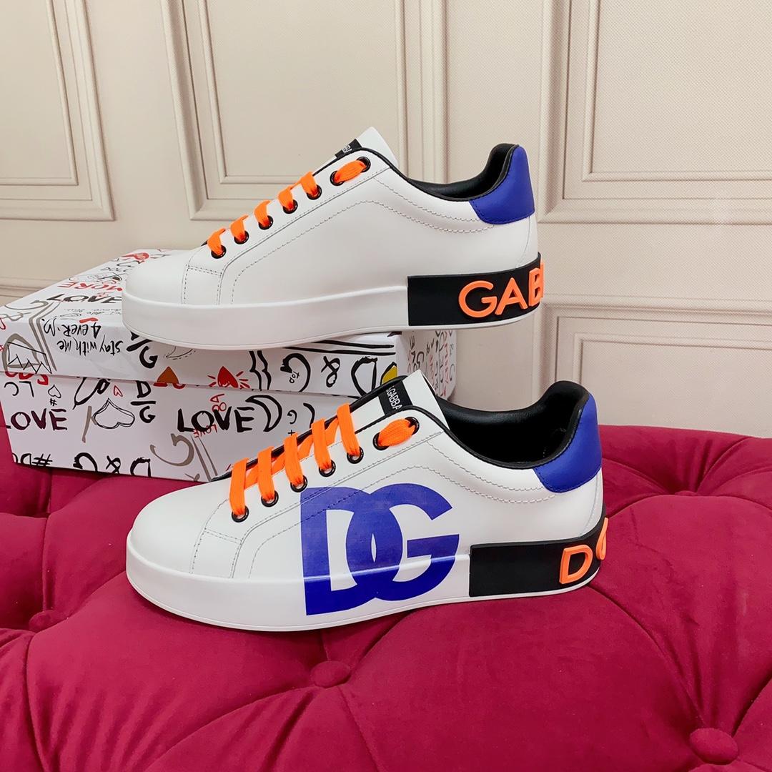 Dolce & Gabbana Portofino Leather Logo Low-Top Sneakers - FashionPlug
