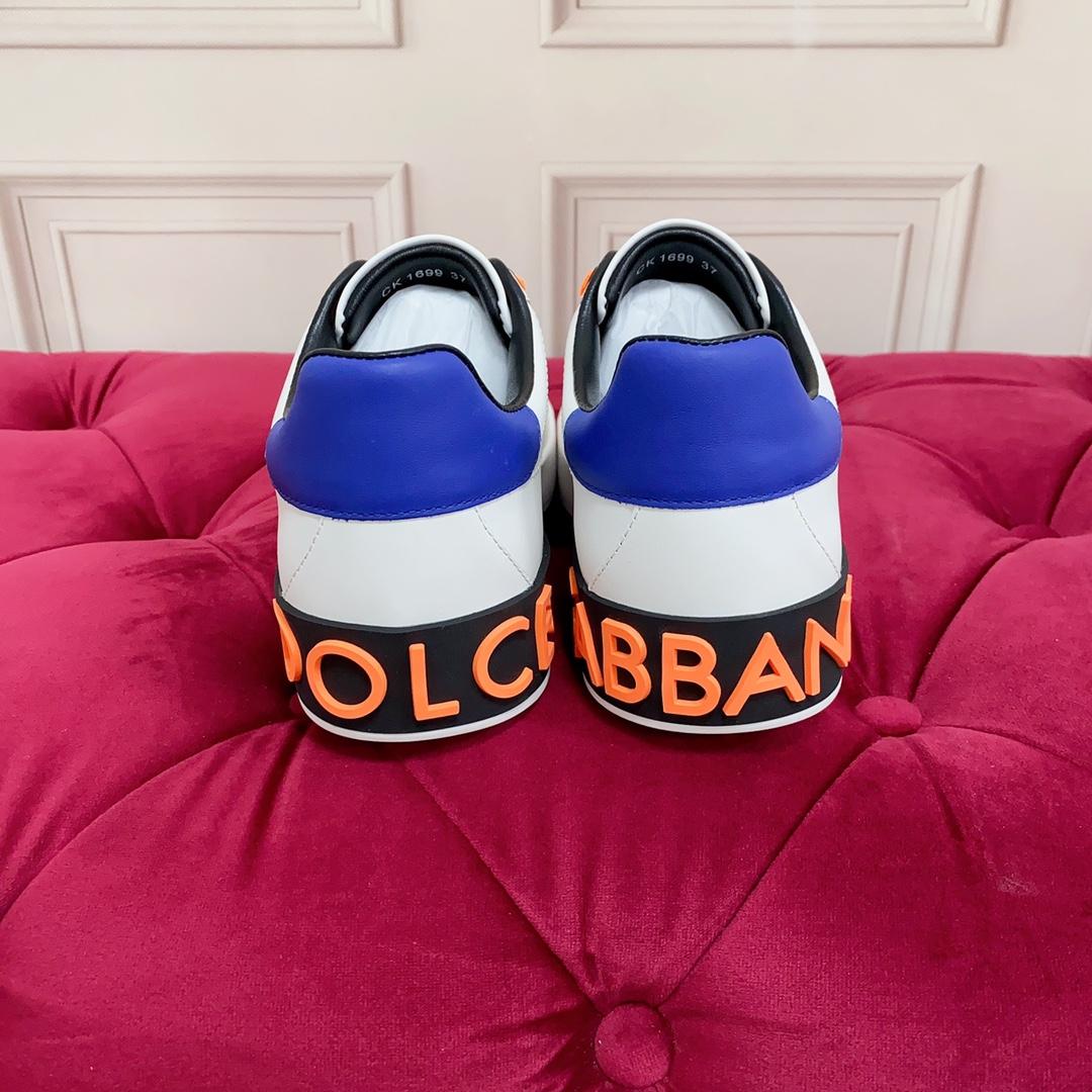 Dolce & Gabbana Portofino Leather Logo Low-Top Sneakers - FashionPlug