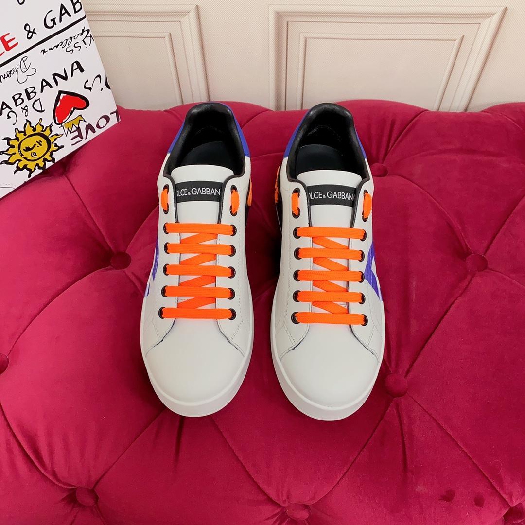 Dolce & Gabbana Portofino Leather Logo Low-Top Sneakers - FashionPlug