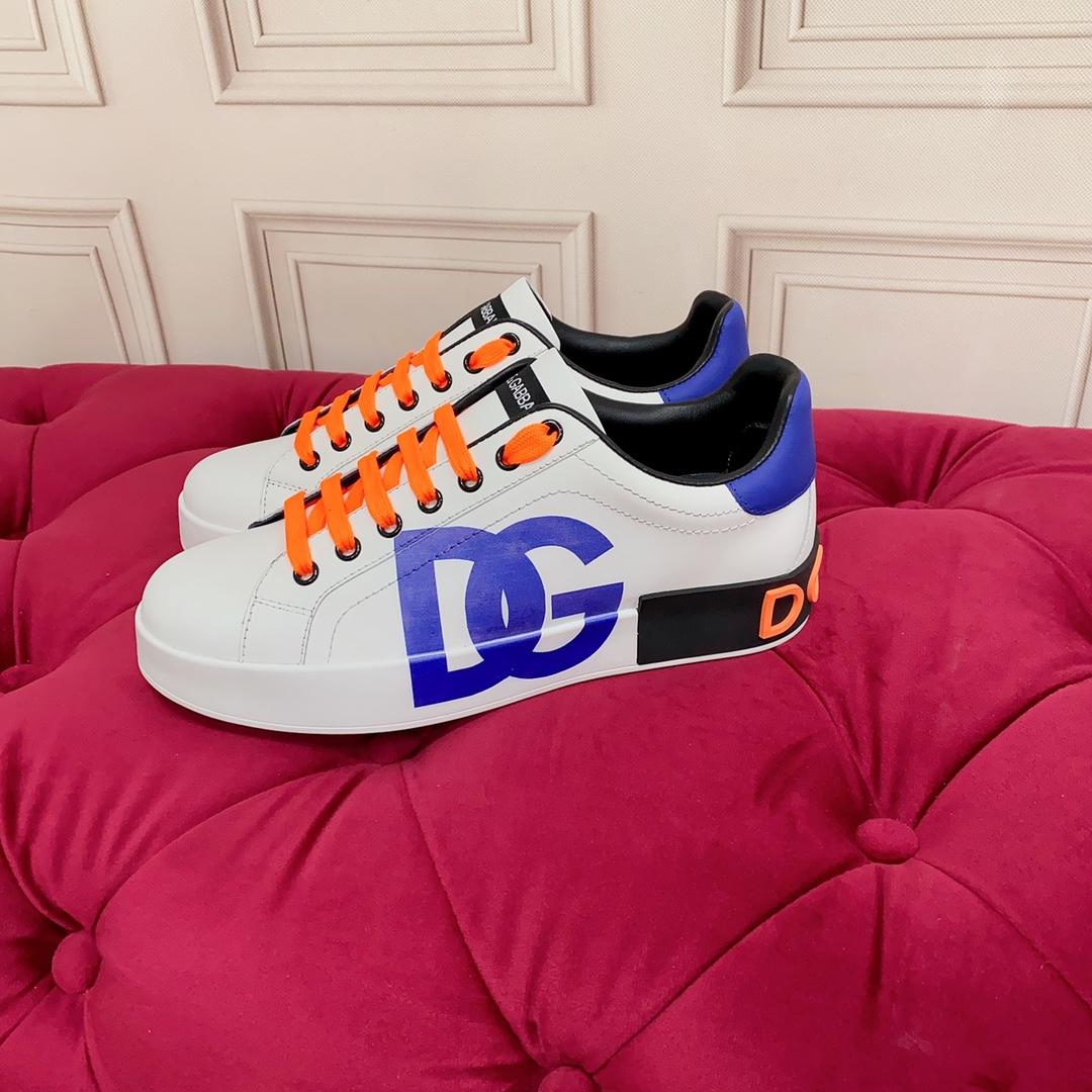 Dolce & Gabbana Portofino Leather Logo Low-Top Sneakers - FashionPlug