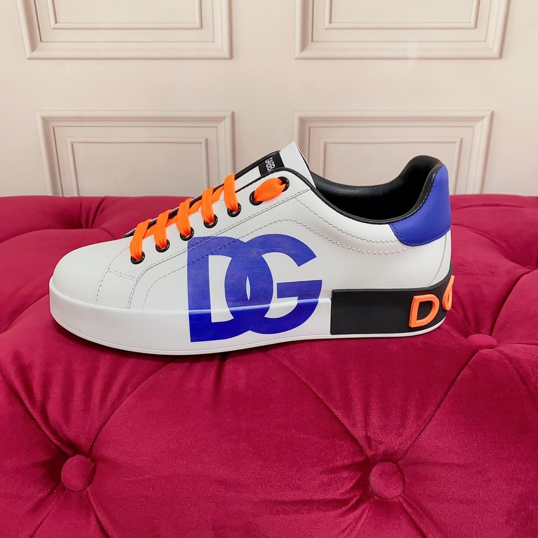Dolce & Gabbana Portofino Leather Logo Low-Top Sneakers - FashionPlug