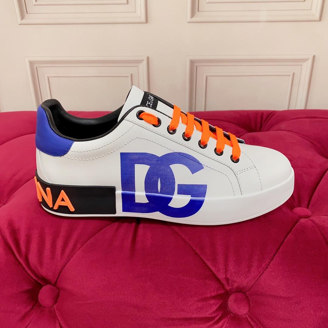 Dolce & Gabbana Portofino Leather Logo Low-Top Sneakers - FashionPlug