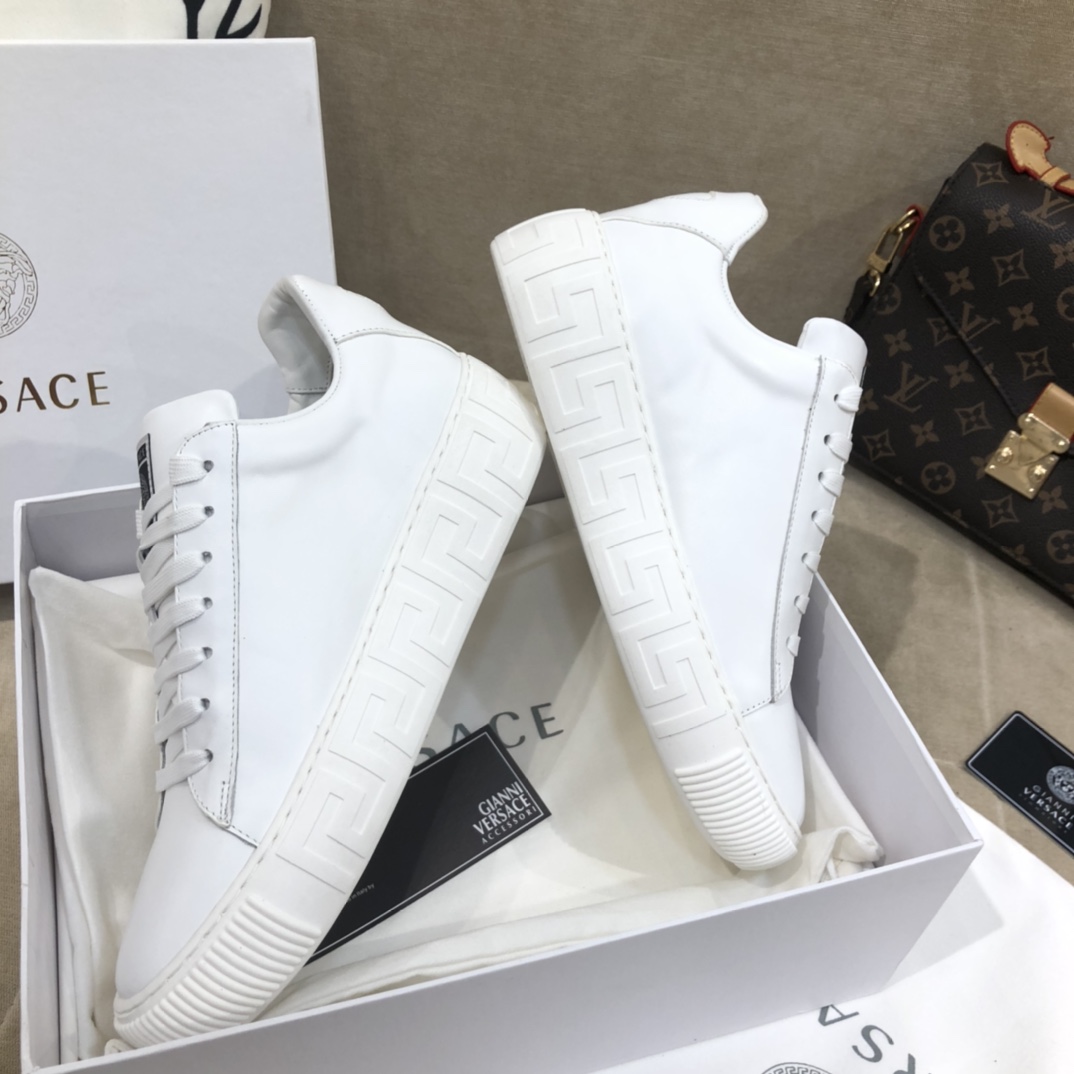 Versace La Greca Lace-Up Sneakers - FashionPlug