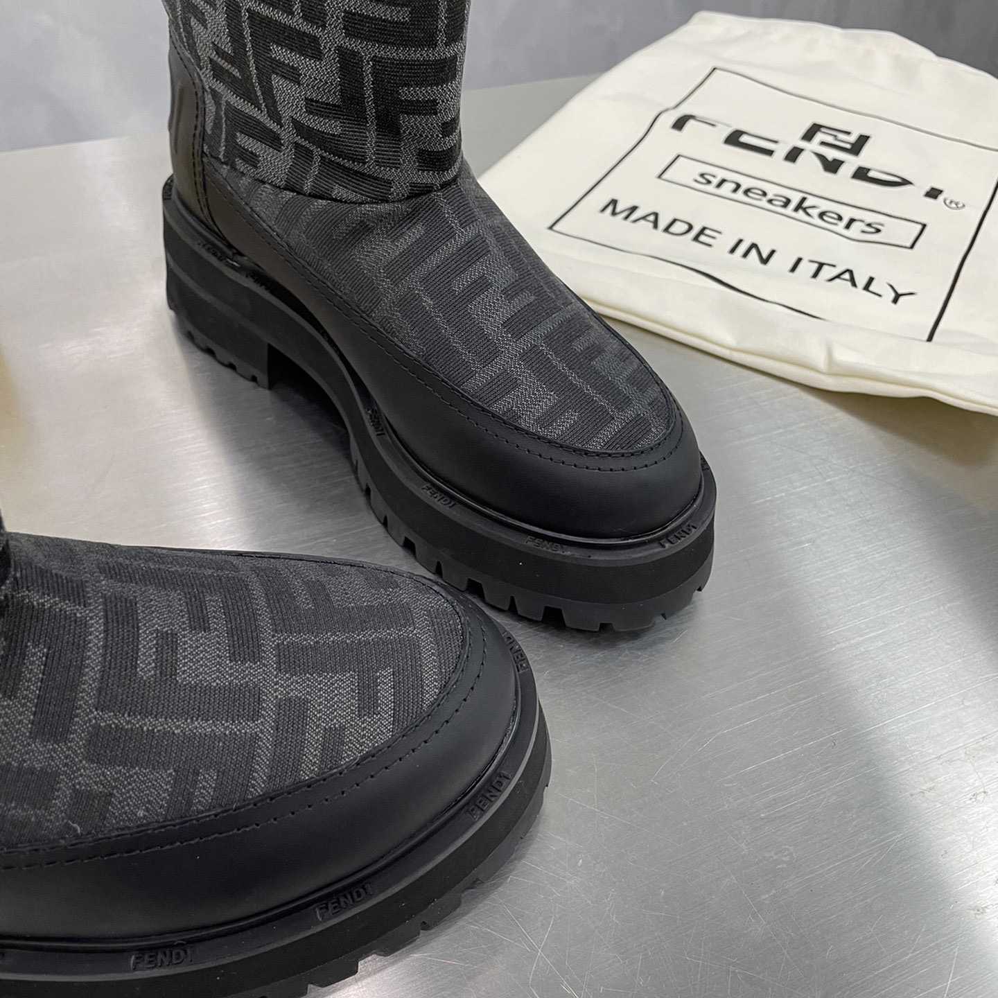 Fendi Force Black Leather Boots - FashionPlug