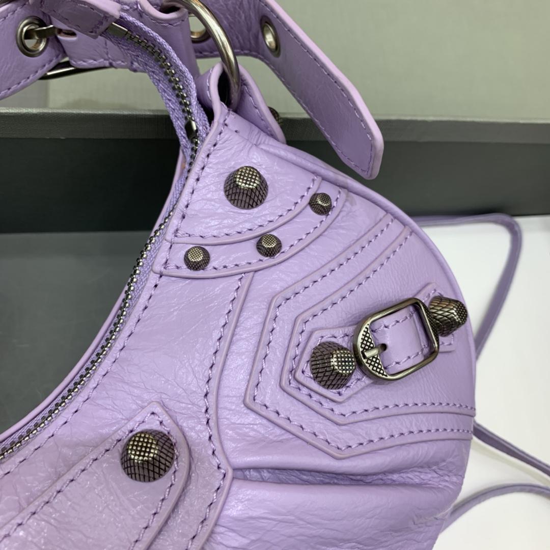 Balenciaga Le Cagole XS Shoulder Bag In purple (26-12-6cm) - FashionPlug