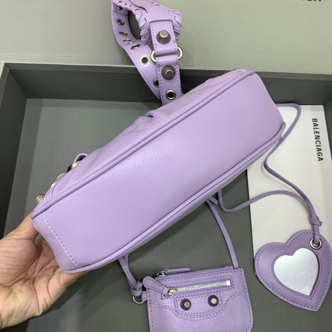 Balenciaga Le Cagole XS Shoulder Bag In purple (26-12-6cm) - FashionPlug