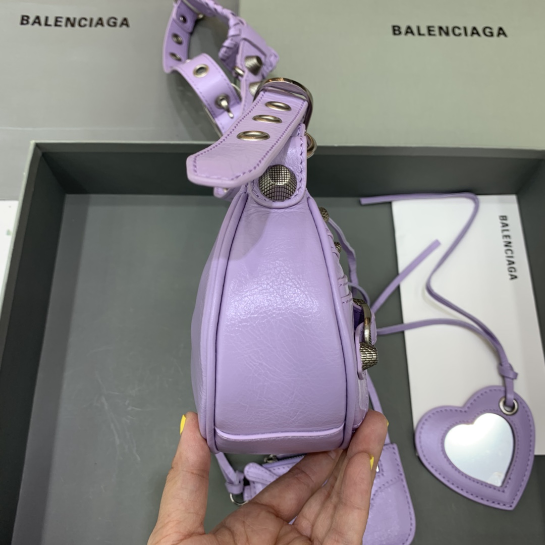 Balenciaga Le Cagole XS Shoulder Bag In purple (26-12-6cm) - FashionPlug