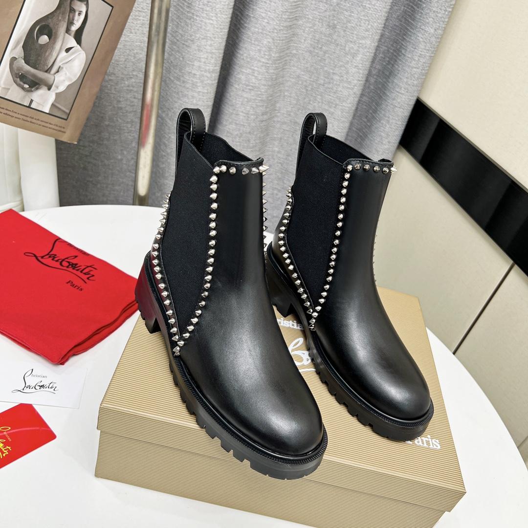 Christian Louboutin Out Lina Spike Lug Boot  - FashionPlug