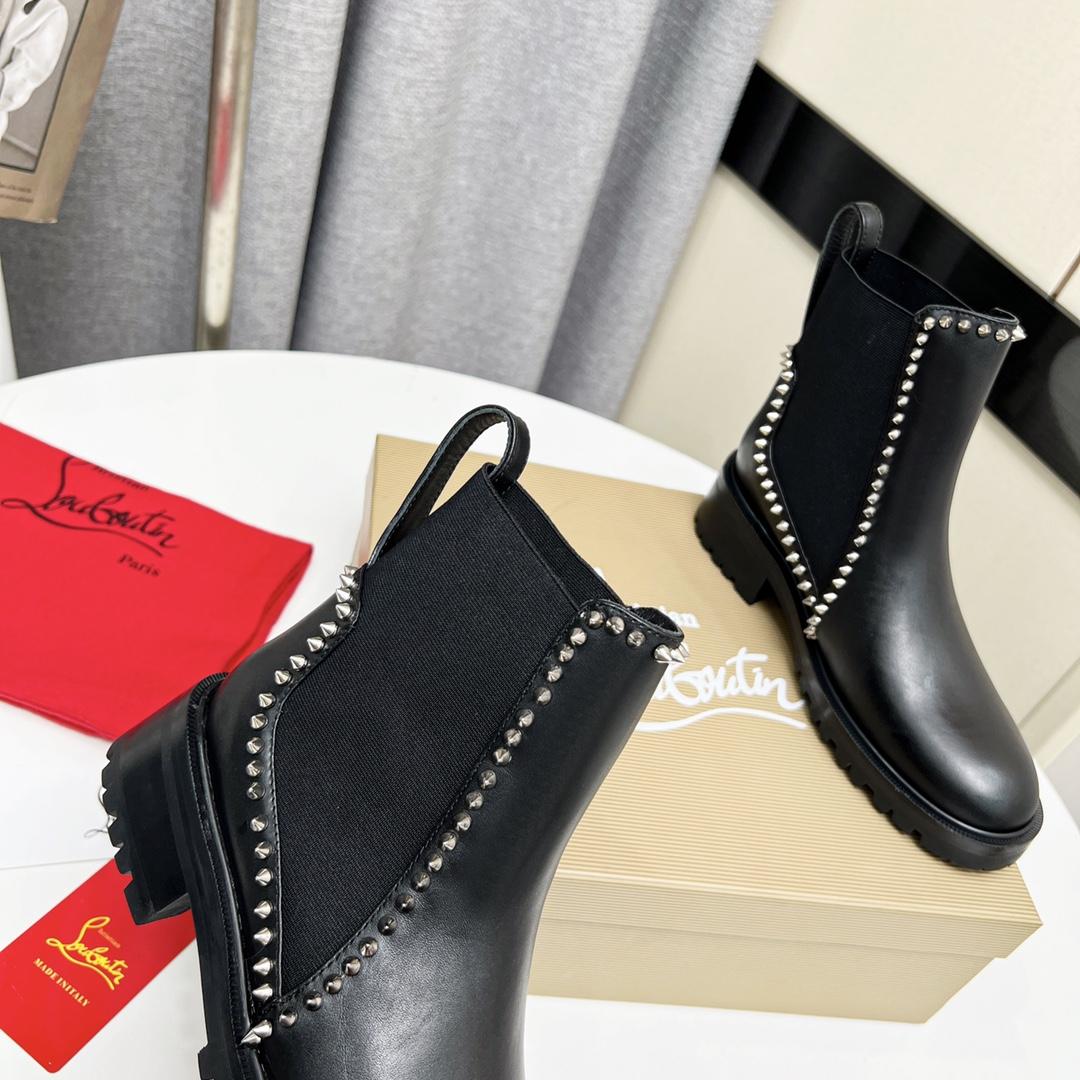 Christian Louboutin Out Lina Spike Lug Boot  - FashionPlug