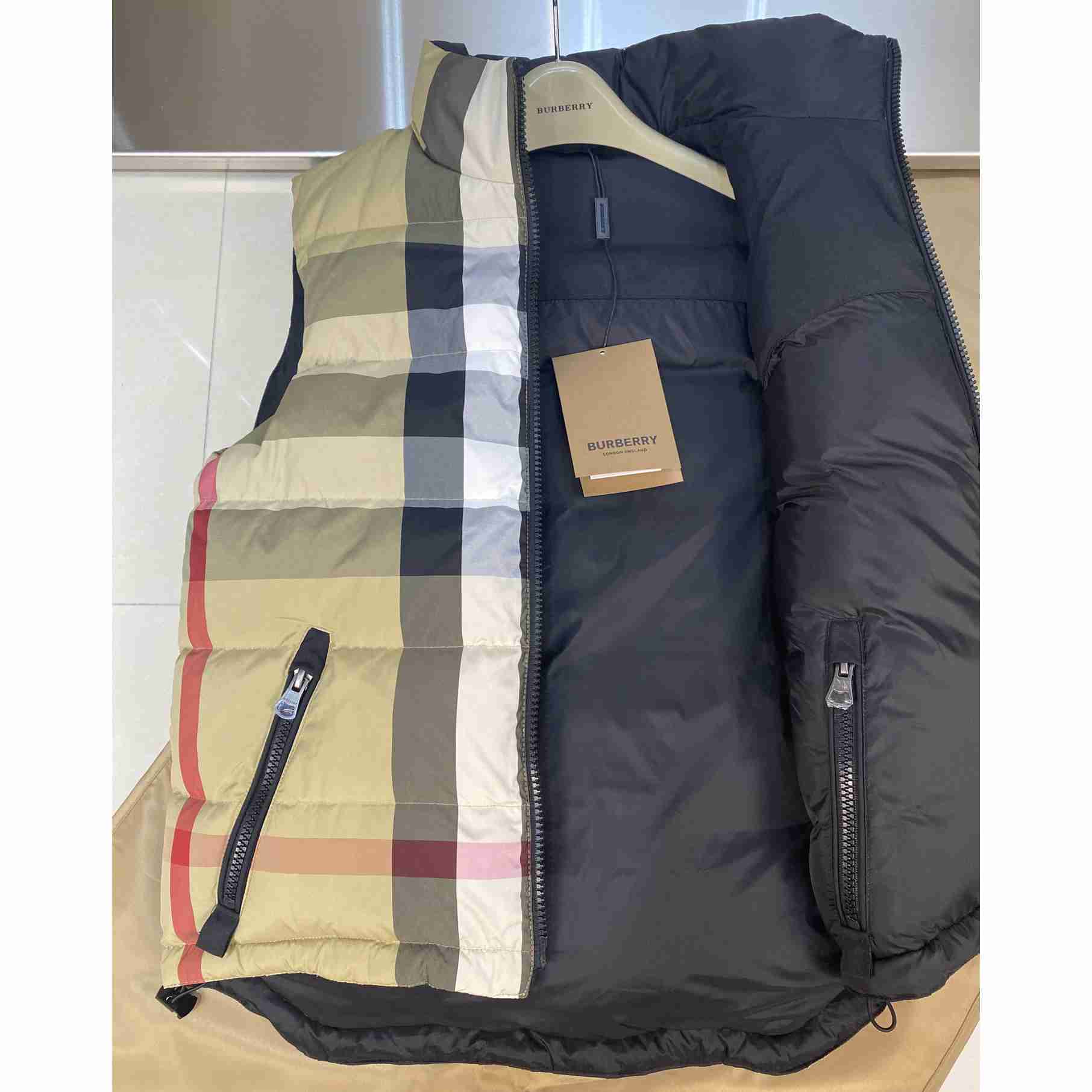 Burberry Reversible Check Puffer Gilet - FashionPlug