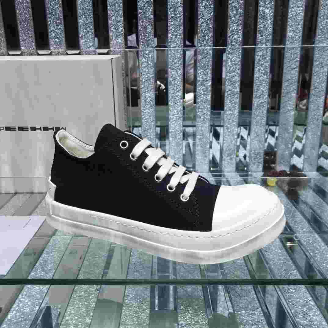 Rick Owens Low-Top Canvas Sneakers - FashionPlug