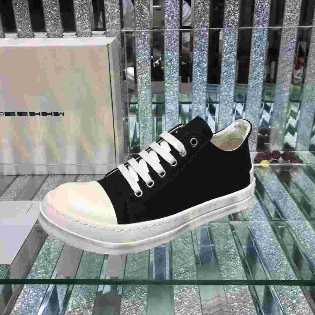 Rick Owens Low-Top Canvas Sneakers - FashionPlug