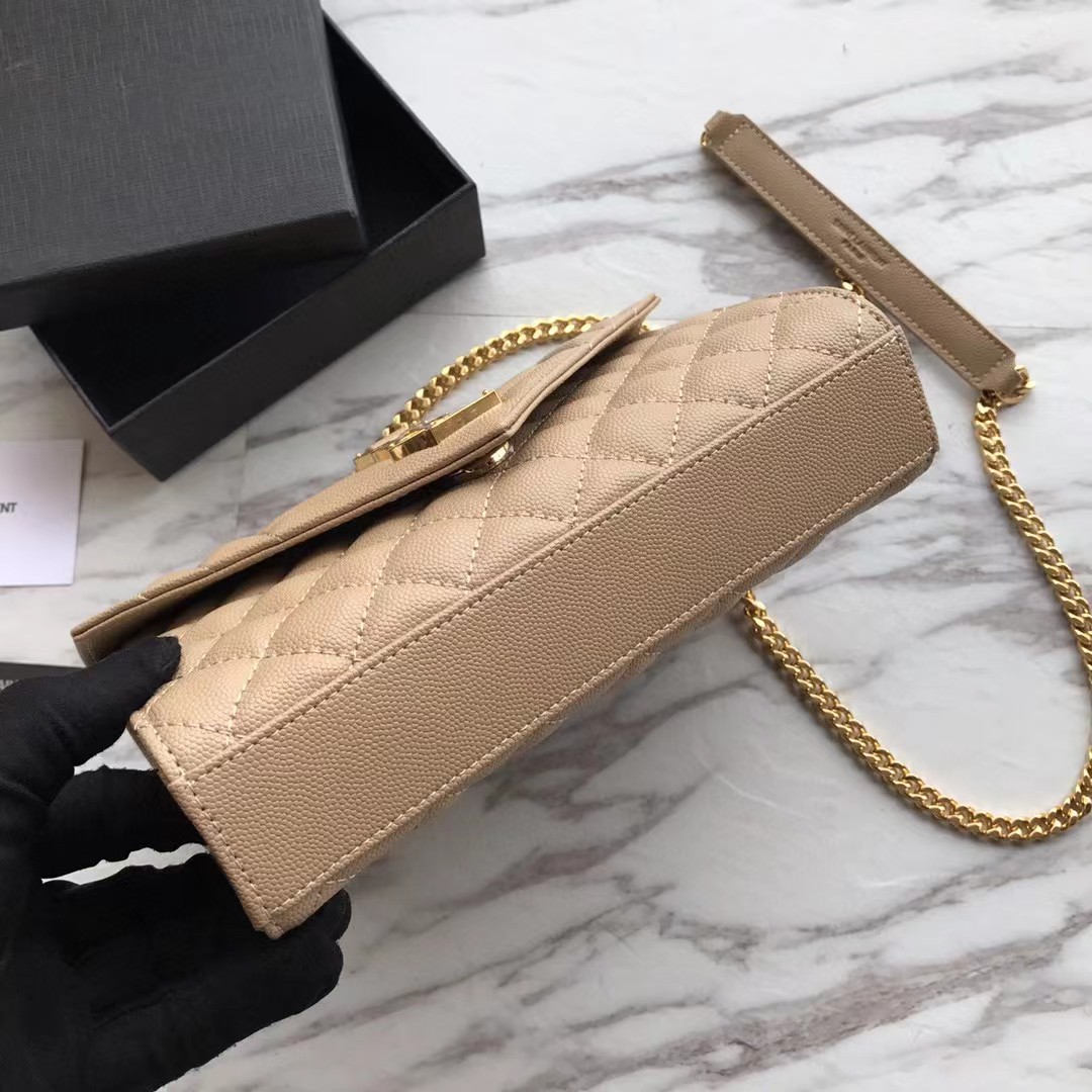 Saint Laurent Envelope Small Bag In Mix Matelasse Grain De Poudre Embossed Leather(21-13-6cm) - FashionPlug