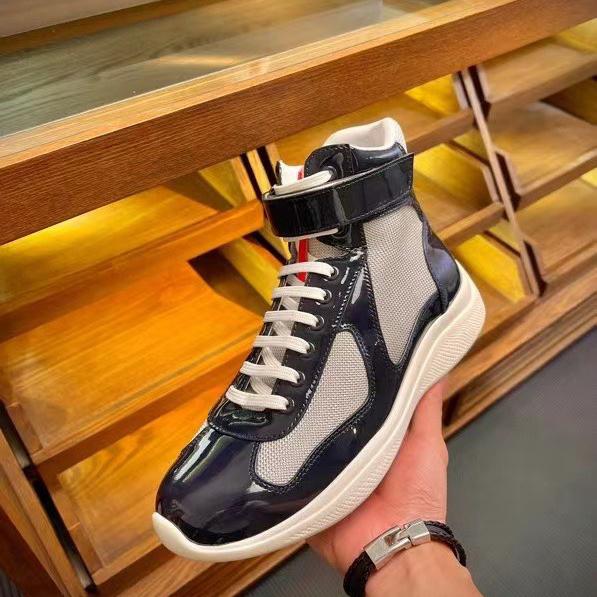 Prada America's Cup High 'Red Silver'Sneakers(upon uk size) - FashionPlug