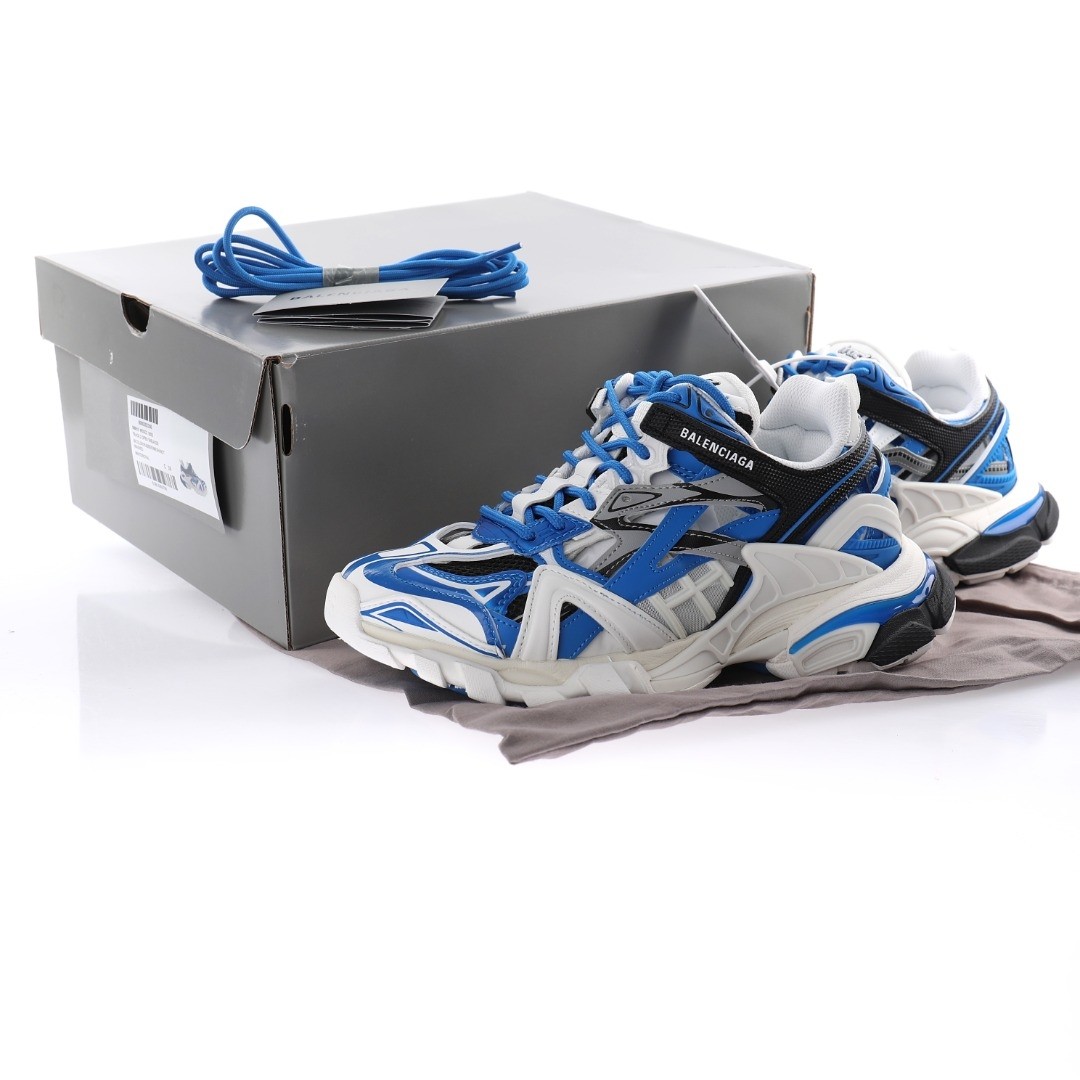 Balenciaga Track 2.0 Blue White Sneaker - FashionPlug