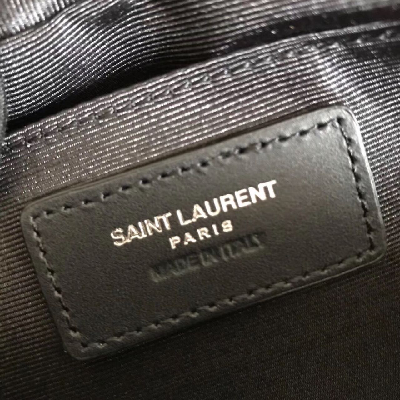 Saint Laurent Black Leather Shoulder Bag ( 23-16-6 cm) - FashionPlug