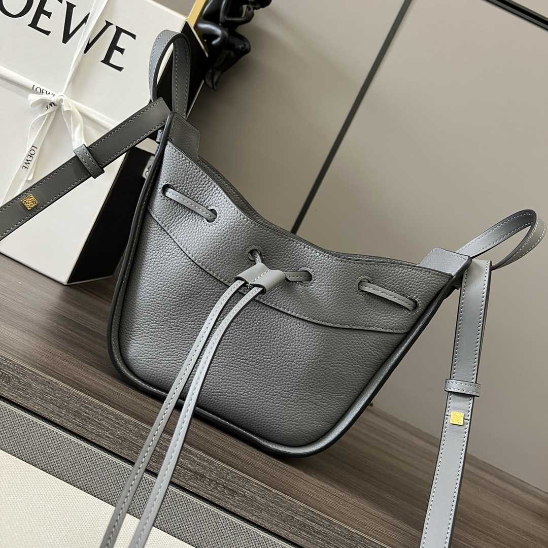 Loewe Mini Hammock drawstring in soft grained calfskin - FashionPlug