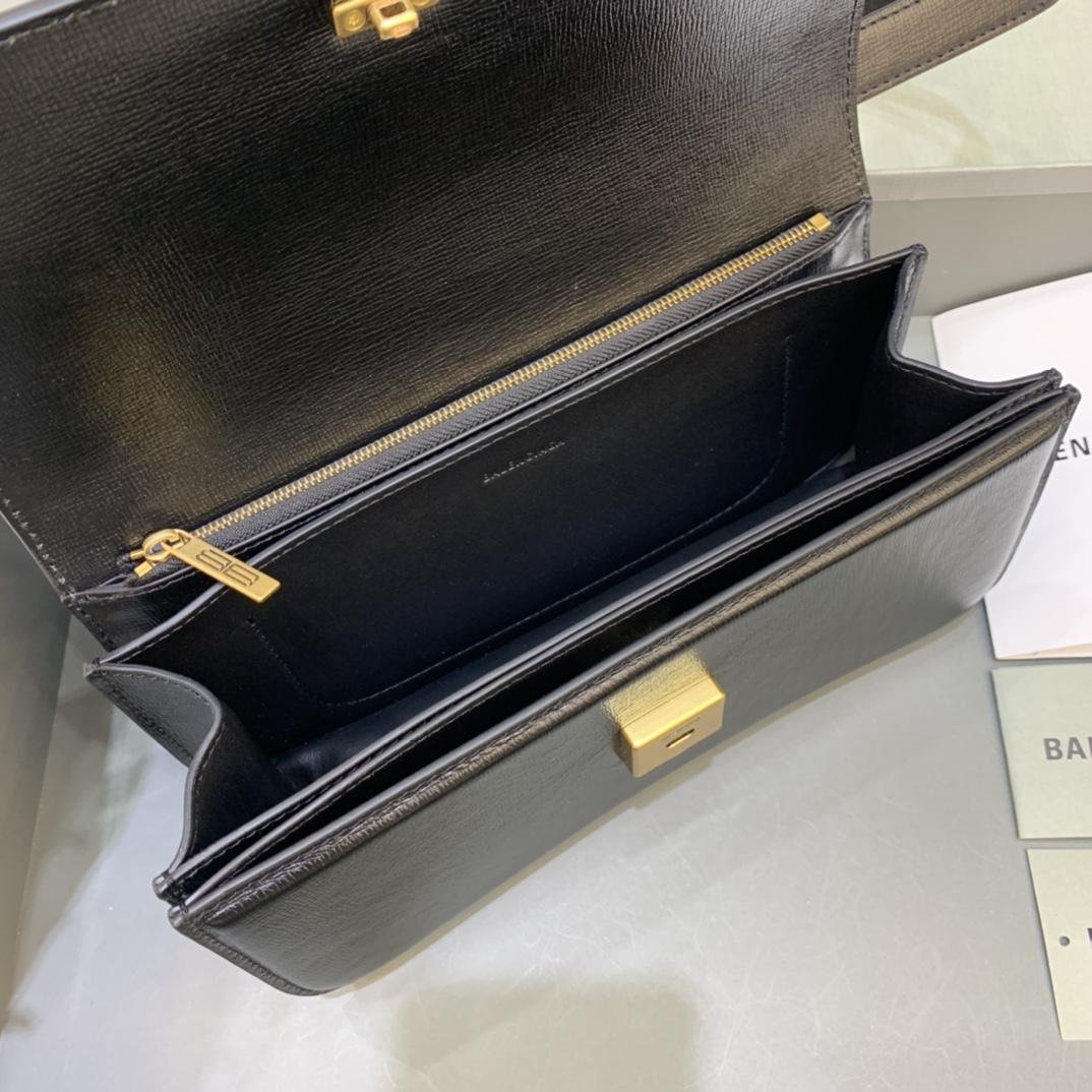 Balenciaga Women's Gossip Small Bag In Stripe Embossed Calfskin In Black(23.5-12.4-10.4cm) - FashionPlug
