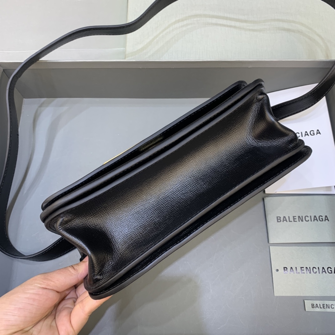 Balenciaga Women's Gossip Small Bag In Stripe Embossed Calfskin In Black(23.5-12.4-10.4cm) - FashionPlug