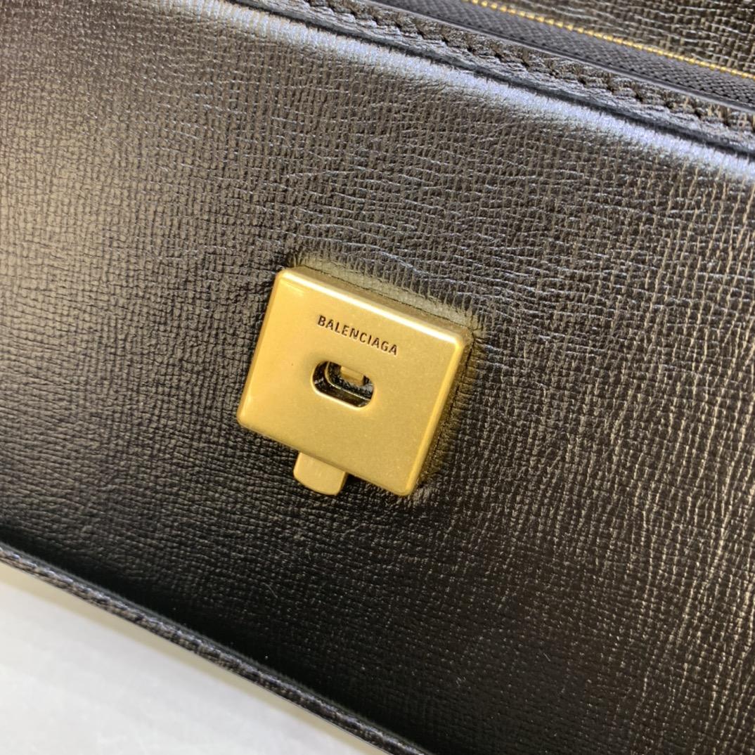 Balenciaga Women's Gossip Small Bag In Stripe Embossed Calfskin In Black(23.5-12.4-10.4cm) - FashionPlug