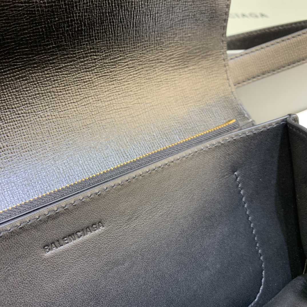 Balenciaga Women's Gossip Small Bag In Stripe Embossed Calfskin In Black(23.5-12.4-10.4cm) - FashionPlug