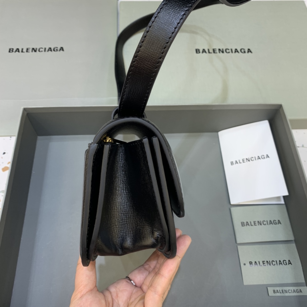 Balenciaga Women's Gossip Small Bag In Stripe Embossed Calfskin In Black(23.5-12.4-10.4cm) - FashionPlug