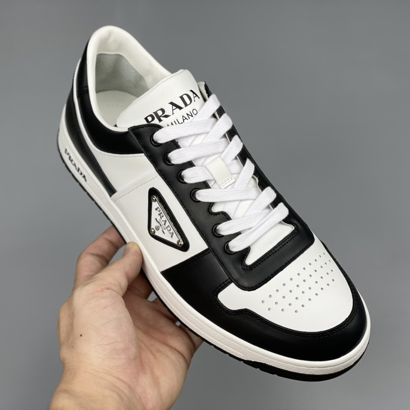 Prada Downtown Leather Sneakers - FashionPlug