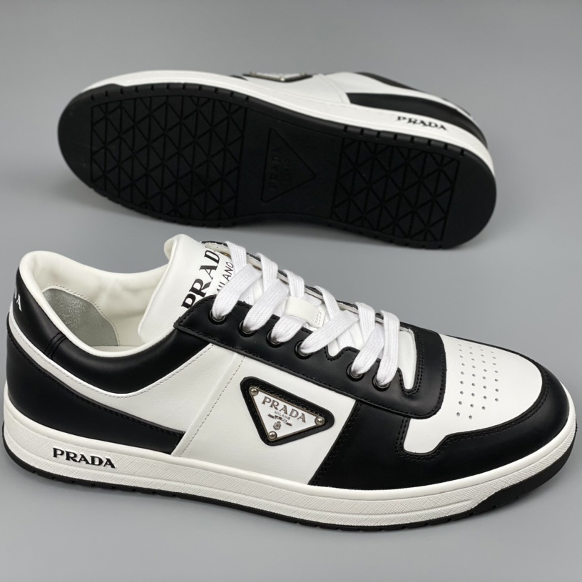 Prada Downtown Leather Sneakers - FashionPlug