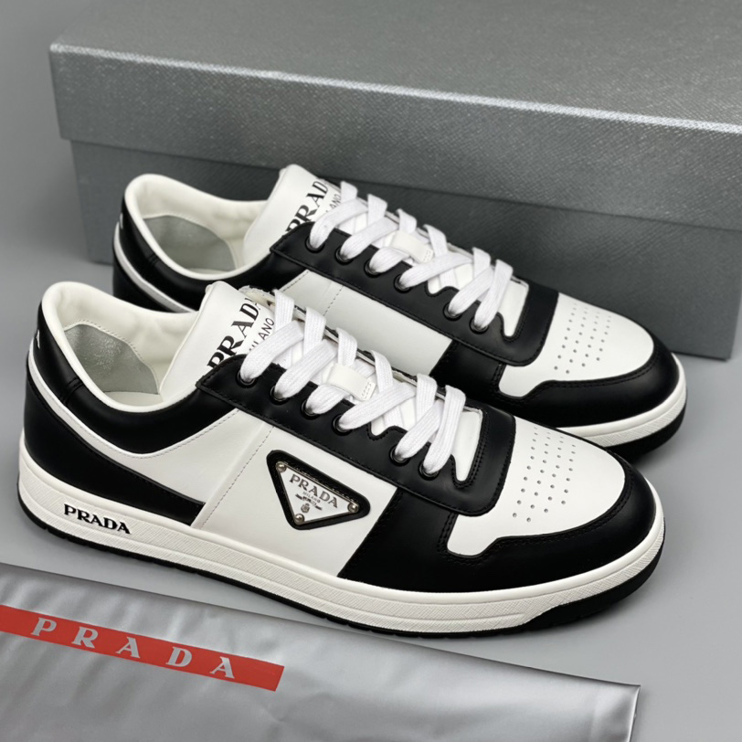 Prada Downtown Leather Sneakers - FashionPlug