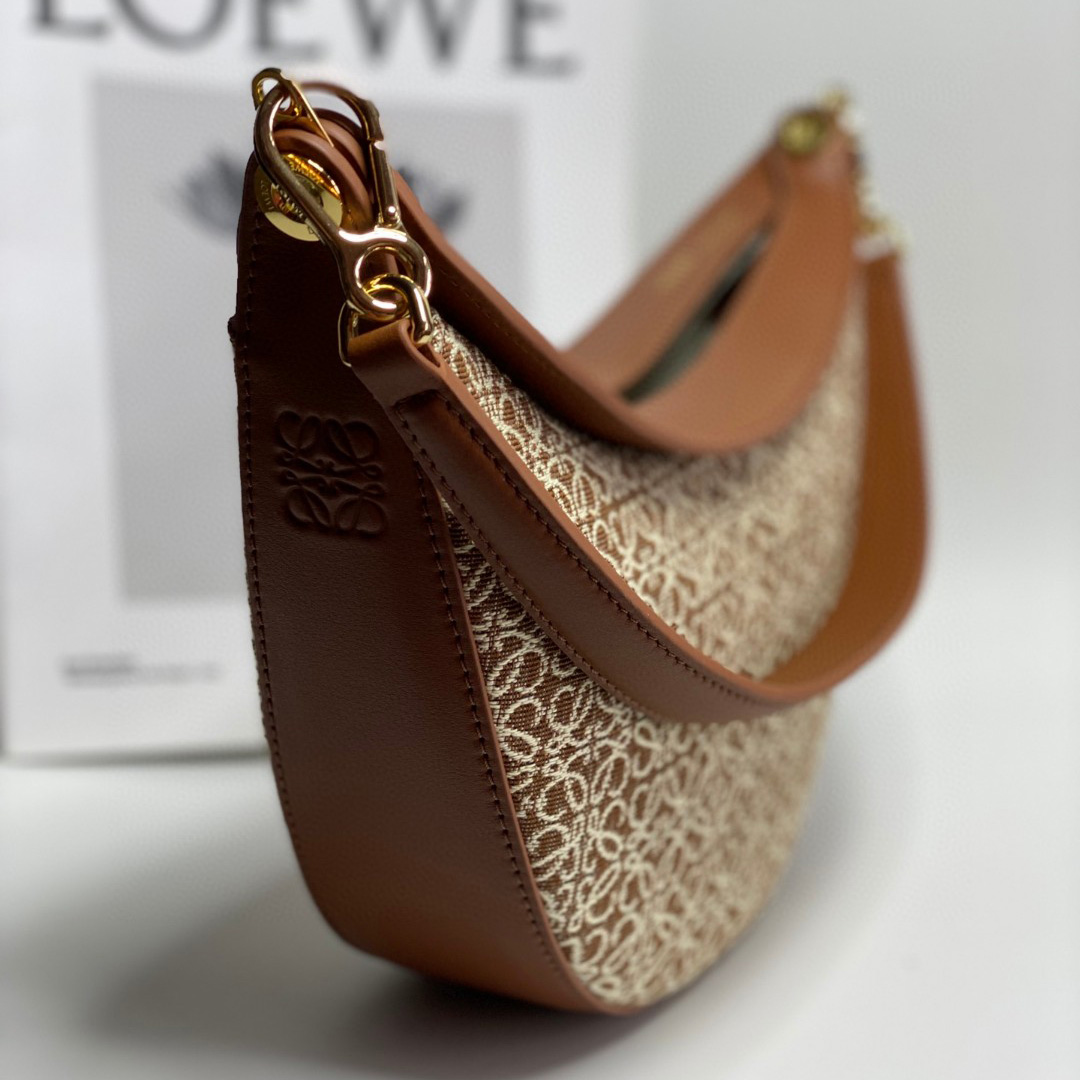 Loewe Small Loewe Luna Bag In Anagram Jacquard And Classic Calfskin(30-12-6cm) - FashionPlug