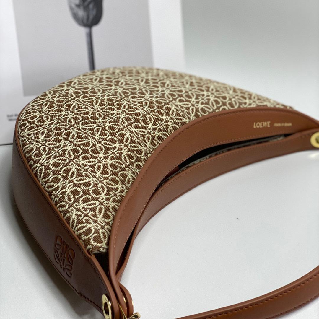 Loewe Small Loewe Luna Bag In Anagram Jacquard And Classic Calfskin(30-12-6cm) - FashionPlug