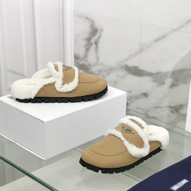 Prada Shearling Slippers - FashionPlug
