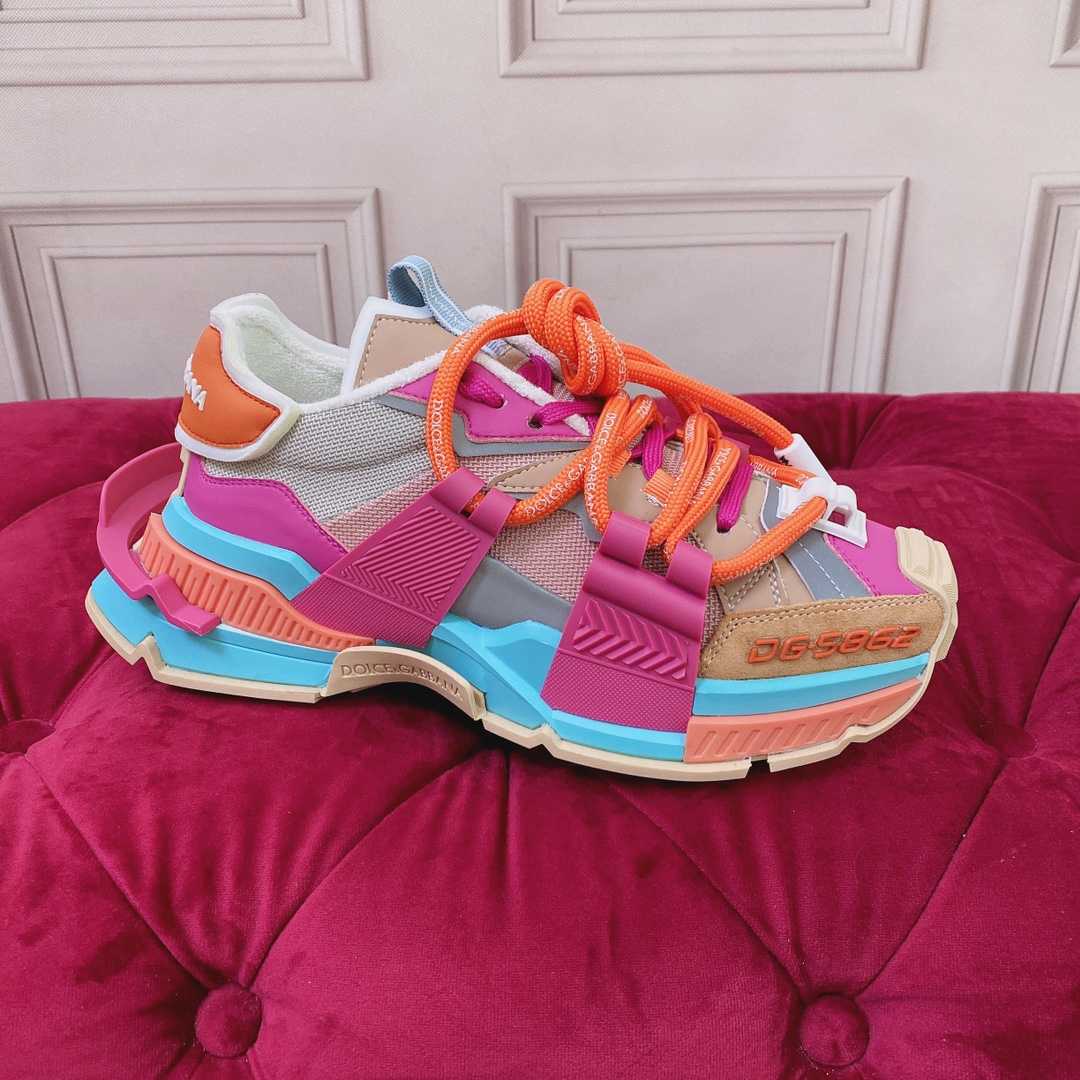 Dolce & Gabbana Mixed-Material Space Sneakers - FashionPlug