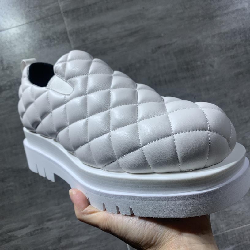 Bottega Veneta Men's White Quilted Slip On Shoes - FashionPlug