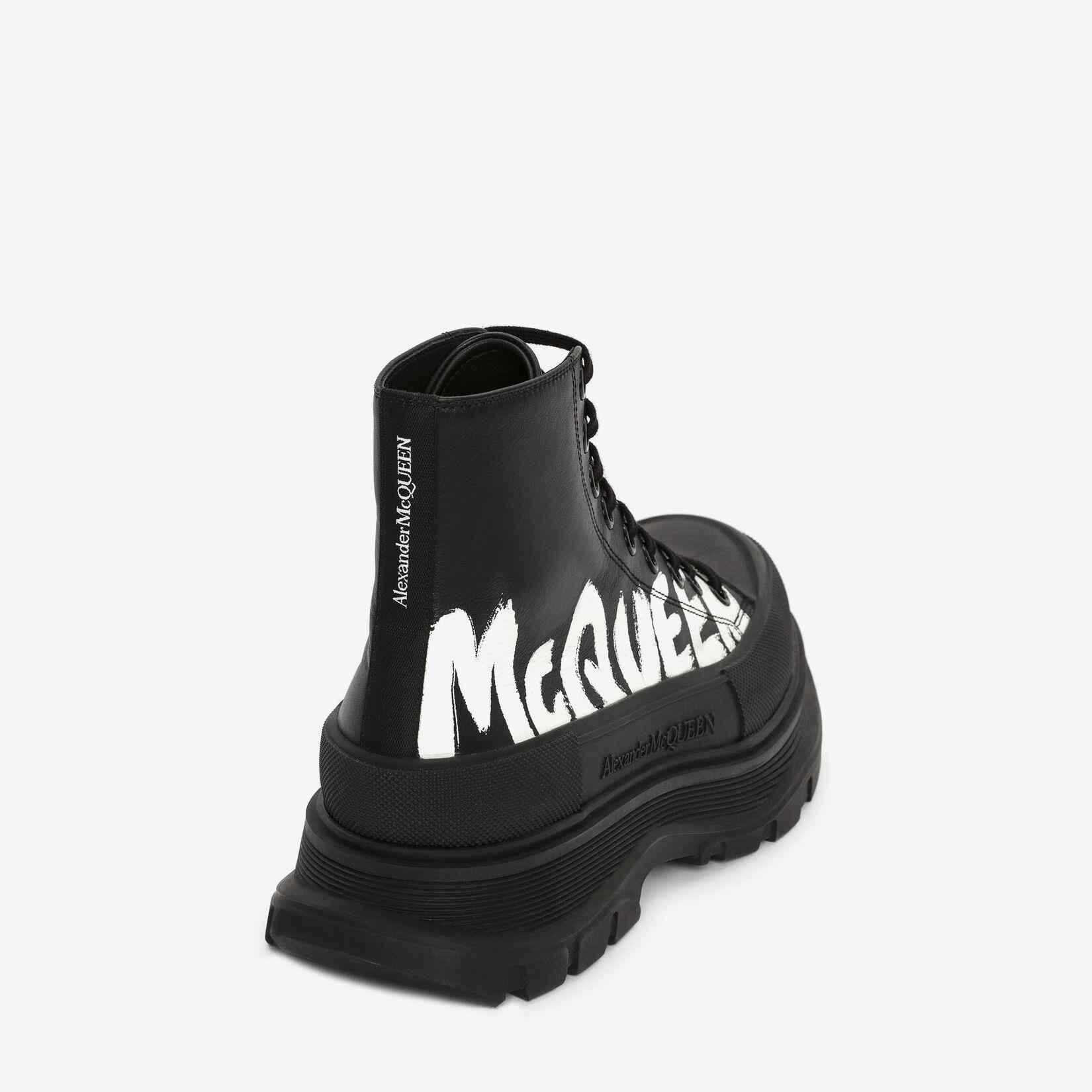 Alexander Mqueen Tread Slick Boot In Black/White - FashionPlug