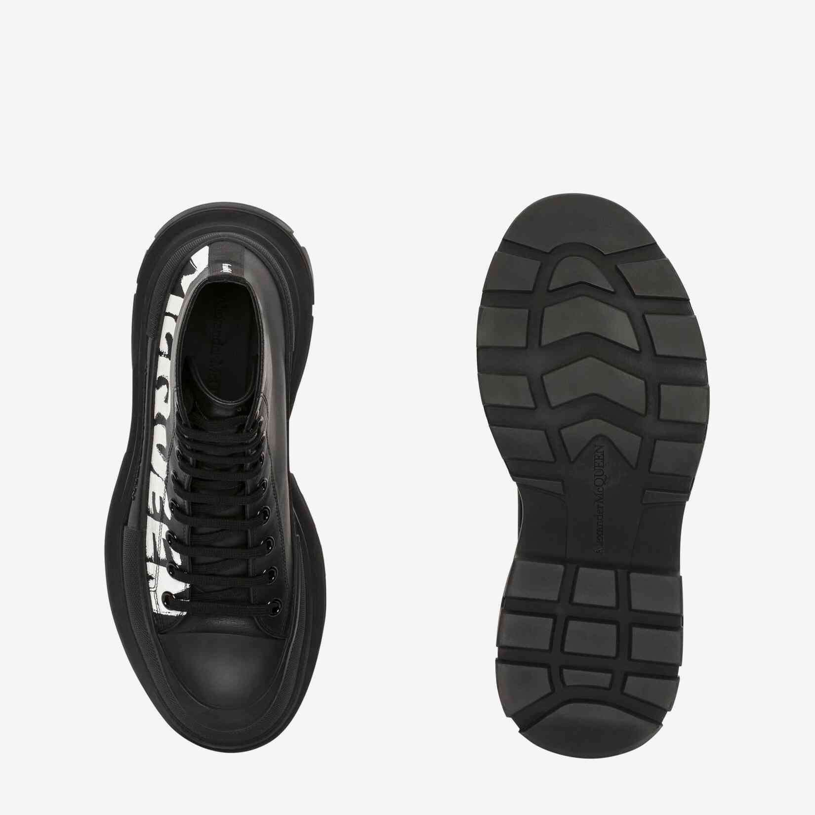 Alexander Mqueen Tread Slick Boot In Black/White - FashionPlug