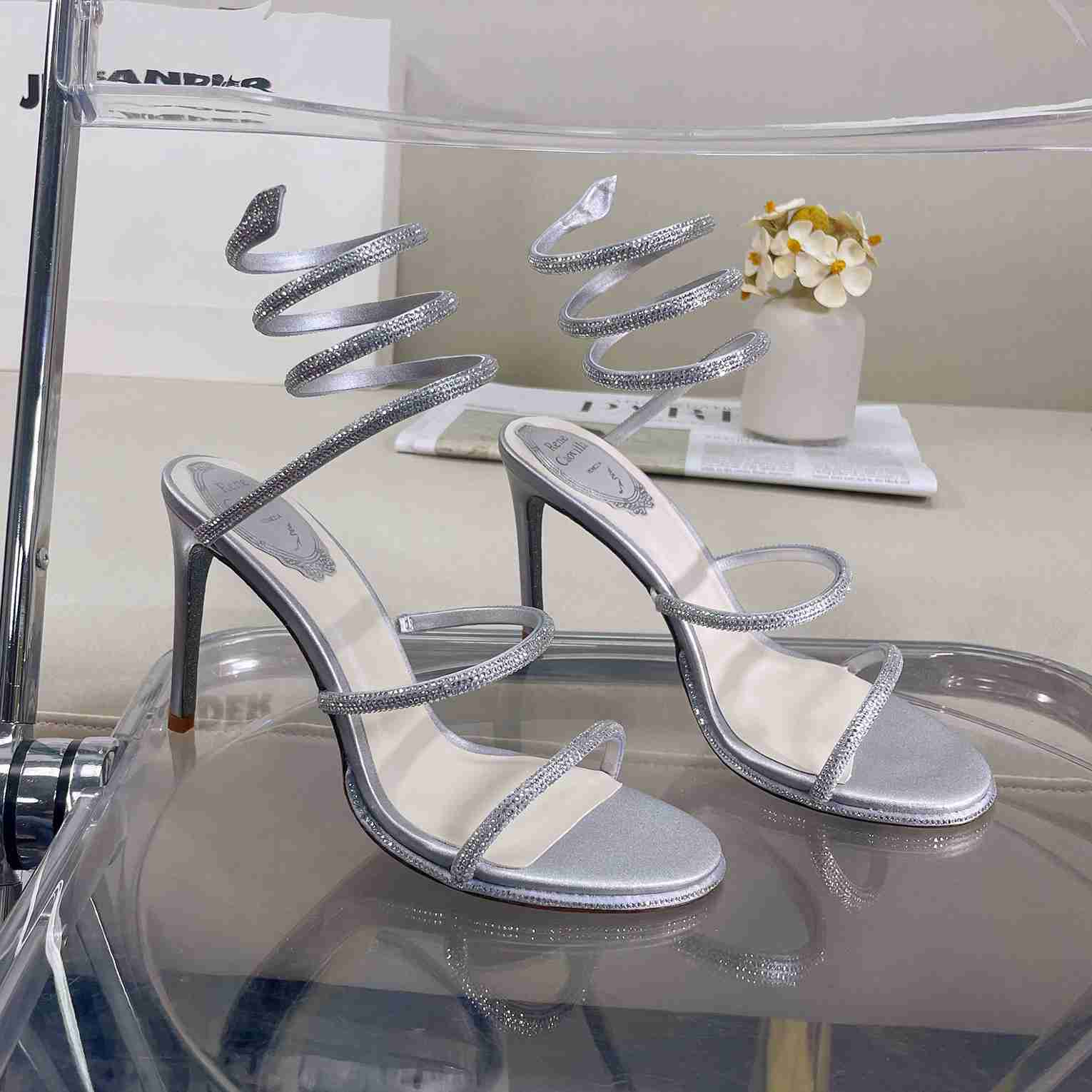 Rene Caovilla Cleo Open-Toe Sandals - FashionPlug