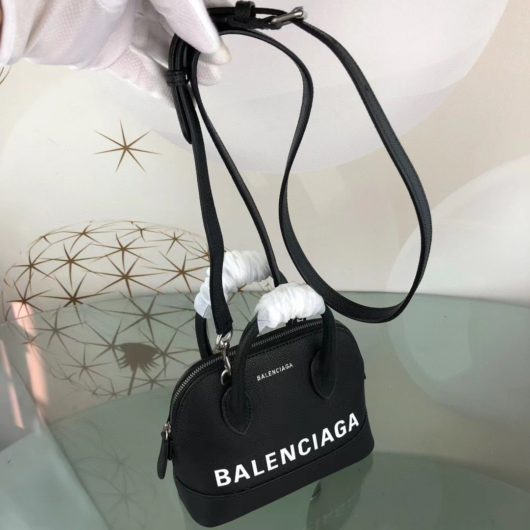 Balenciaga Women's Ville Small Handbag In Black/White (19-21-8cm) - FashionPlug