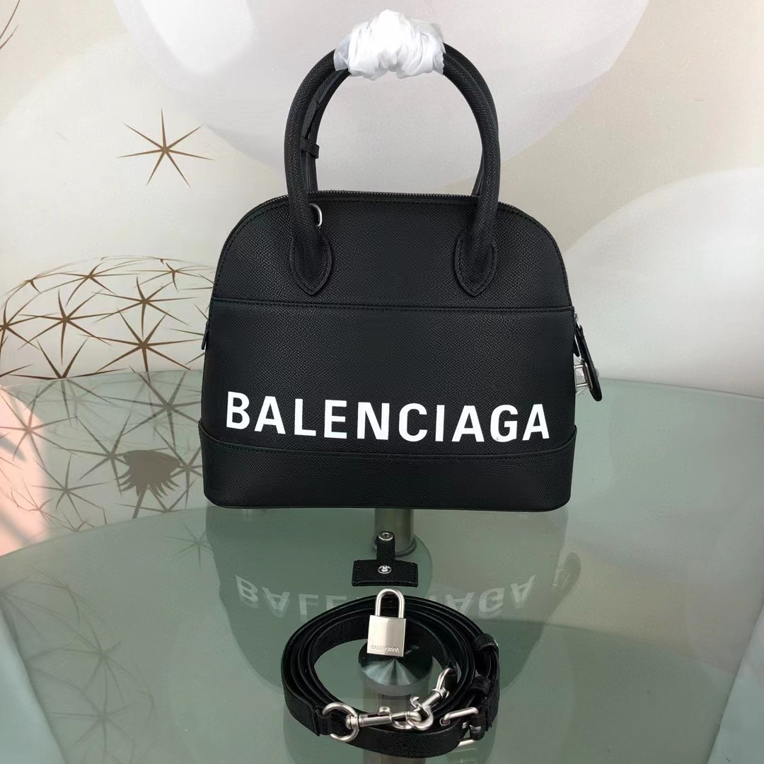 Balenciaga Women's Ville Small Handbag In Black/White (19-21-8cm) - FashionPlug