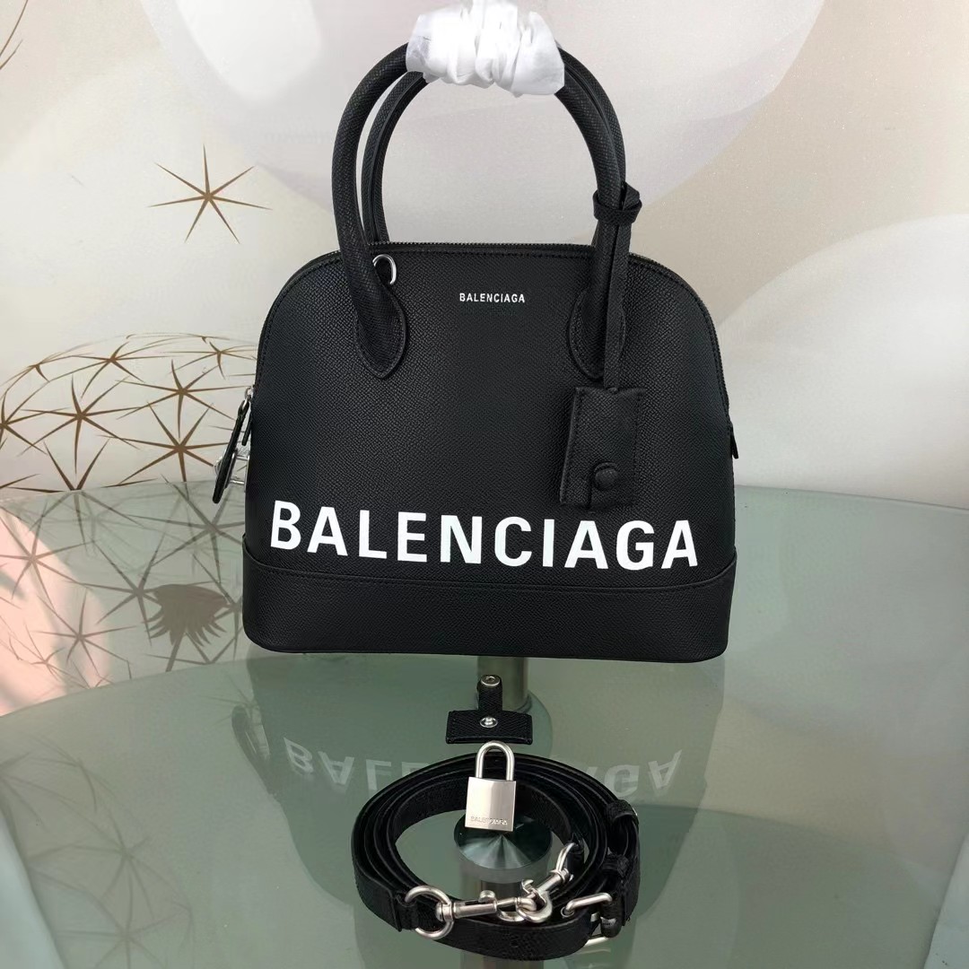 Balenciaga Women's Ville Small Handbag In Black/White (19-21-8cm) - FashionPlug