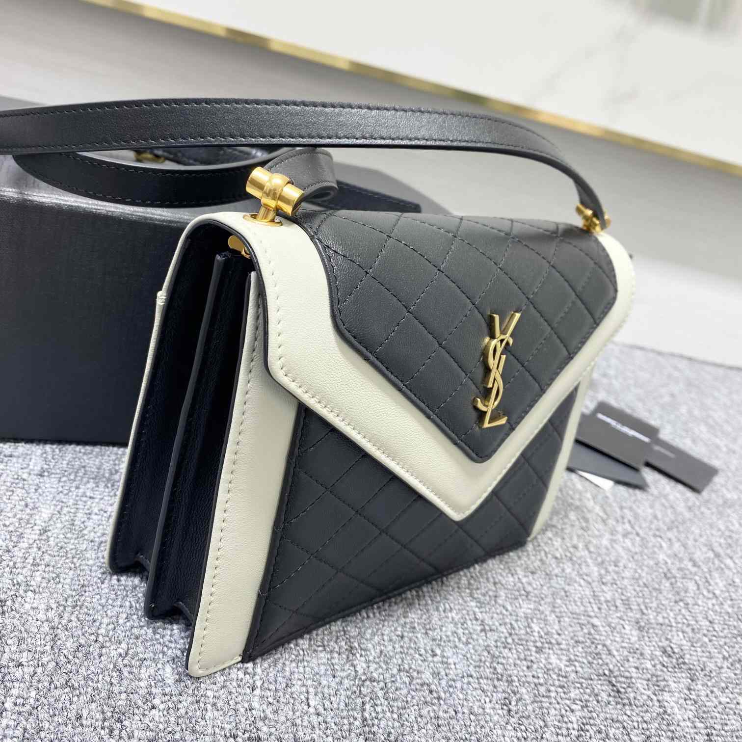 Saint Laurent Gaby Mini Satchel In Quilted Lambskin - FashionPlug